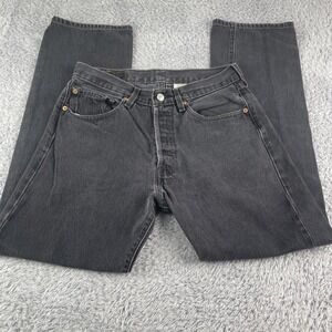 Vintage Men's Levi's 501 Button Fly Jeans 31x32 (30x31.5) Black Red Tag